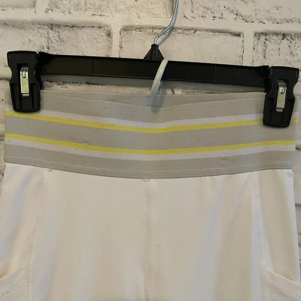 Aerie Chill Play Move white high waist stripe waistband leggings Medium - Picture 3 of 6